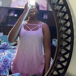 american eagle ombré geometric cross tank top